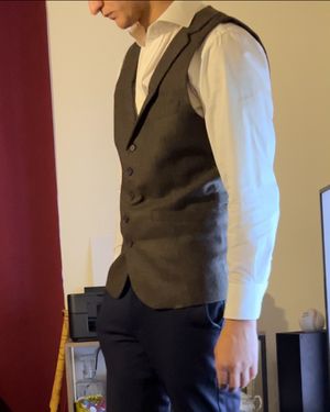 brown-flannel-waistcoat-white-shirt