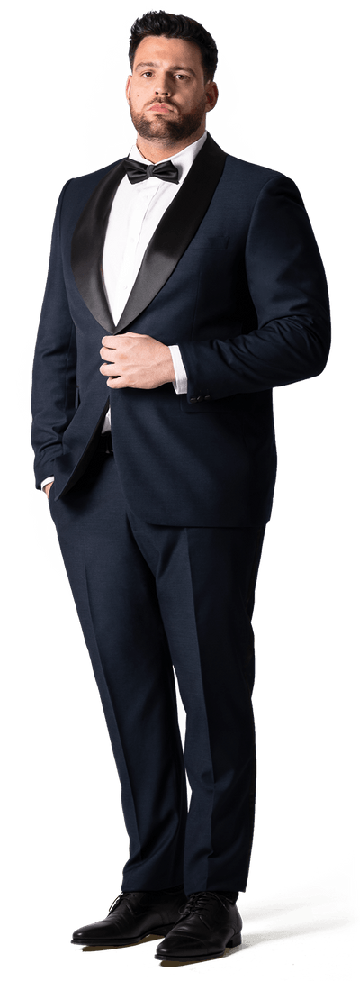Navy blue essential Tuxedo with black shawl lapel