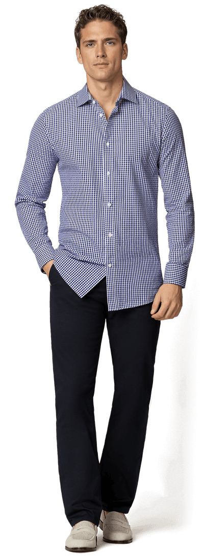 Blue gingham seersucker Shirt