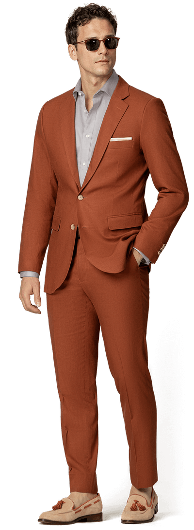 Terracotta Linen Suit