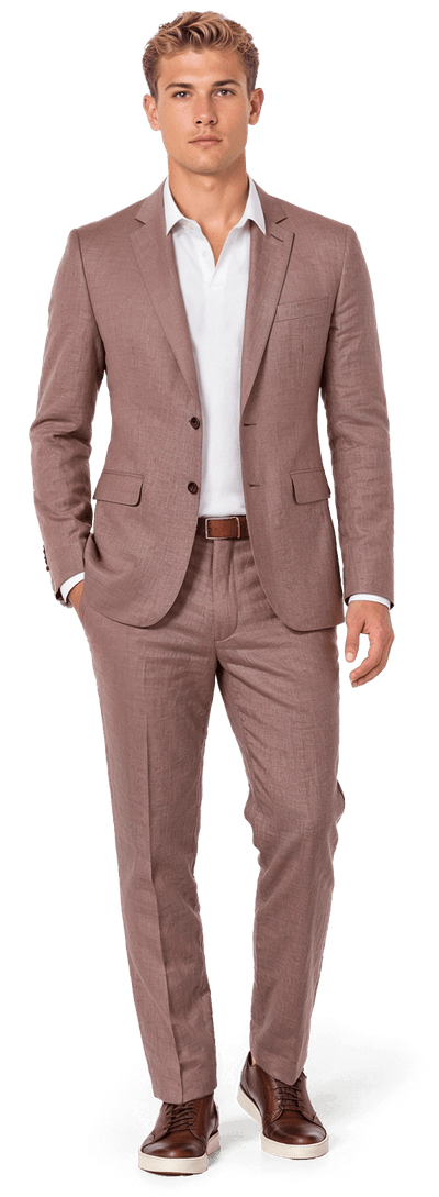 Burgundy herringbone lightweight Suit