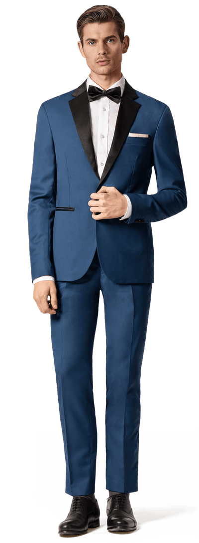 Blue Dinner Jacket with a pocket square