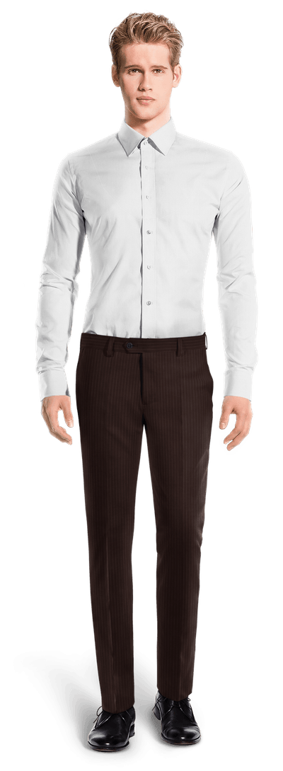 Stretch burgundy pinstripe year-round Trousers