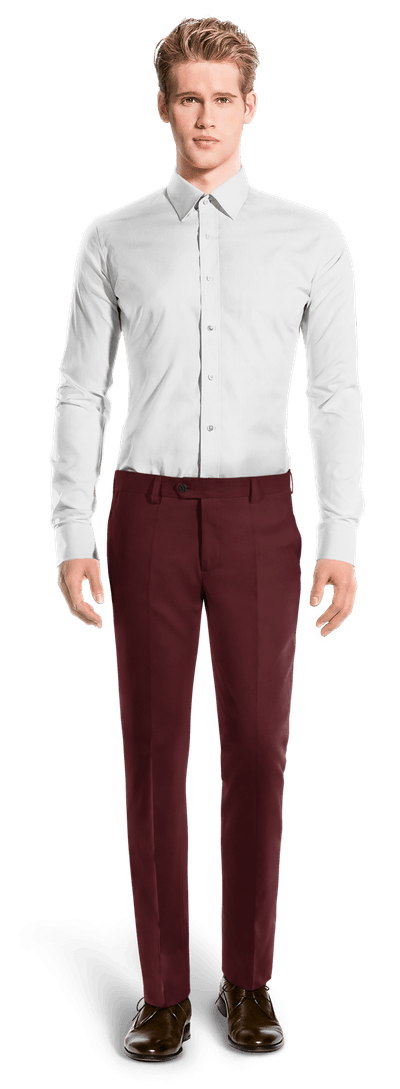 Stretch burgundy slim fit Trousers