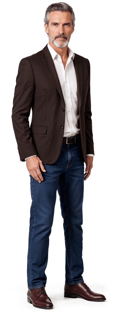 Burgundy pinstripe stretch year-round Suit Jacket