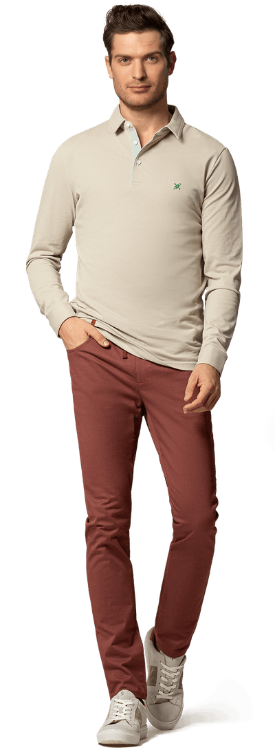 Coral Red 5 pocket slim fit Chino Joggers