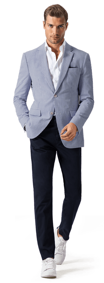 Blue Seersucker Jacket